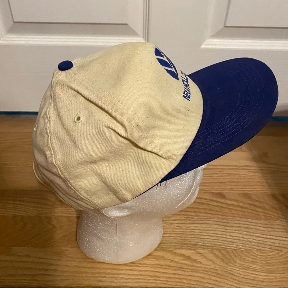 Vintage New Holland K Products Hat Blue Cream Snap Back